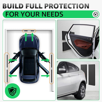 Garage Wall Protector, 2 Roll Garage Car Door Protector Bumper Guard for Car Doors Anti-Collision Waterproof Inflaming Ultra Self Adhesive EVA Foam for Warehouse (2 ROLL: 79" x 8" x 1/4")