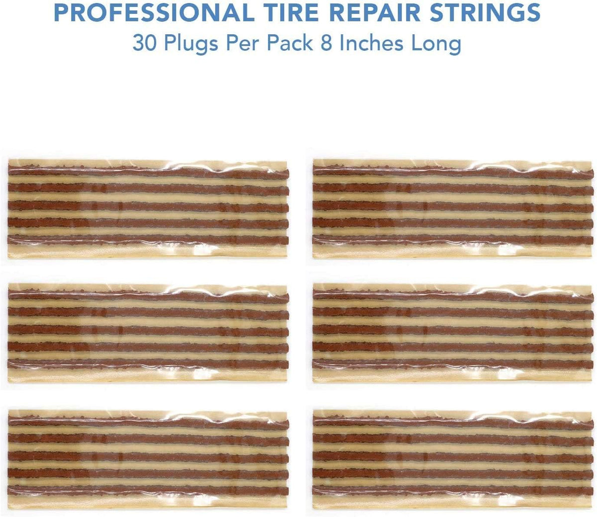 CKAuto 30pcs 4" Black Tire Repair Strings, Automotive Tool Tire Repair Plugs for Tubeless Off-Road Tires Car, Bike, ATV, UTV, Wheelbarrow, Mower