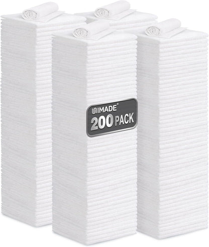 UNIMADE Microfiber Cleaning Cloth, 100 Pack Microfiber Towels for Cars Commercial Grade Work Rags Bulk Detailing Cloth for Automotive Bar Mechanic Restaurant Garage Housekeeping, 11.5"x 11.5", Grey