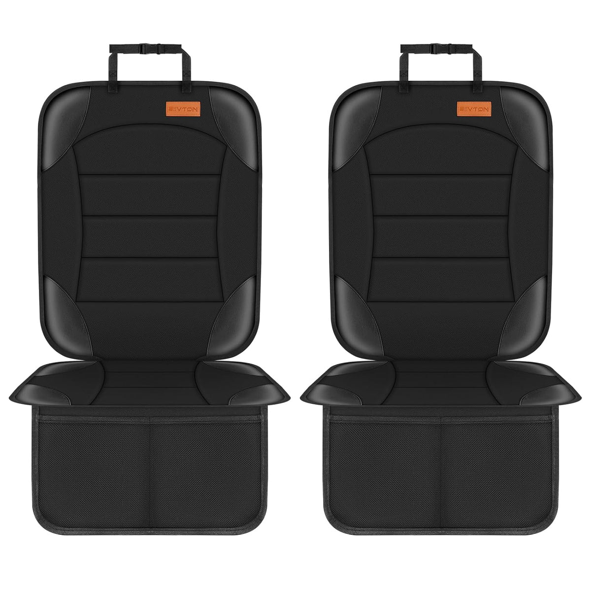 Siivton Car Seat Protector for Child Car Seat,Waterproof Car Seat Cover for Leather and Fabric Seats, 2 Mesh Pockets, Non-Slip Bottom,Thick Padding Cushion