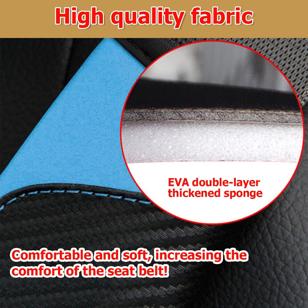 AUCELI 2PCS Car Seat Belt Cover, Carbon Fiber Seatbelt Shoulder Strap Covers, Breathable Leather Soft Harness Pad Protect Your Neck and Shoulder Compatible with Cars