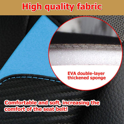 AUCELI 2PCS Car Seat Belt Cover, Carbon Fiber Seatbelt Shoulder Strap Covers, Breathable Leather Soft Harness Pad Protect Your Neck and Shoulder Compatible with Cars
