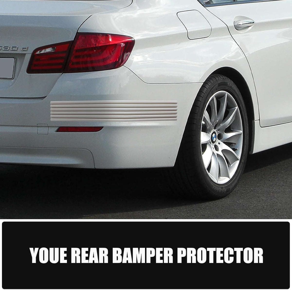 VEXPLO DIY Car Bumper Protector Guard, Strong Self Adhesive Rubber Rear Front Bumper Guard for SUV Cars Trucks, No Residue Anti Scratch & Anti-Colision Car Bumper Guard Accessories- 5 Pack Black