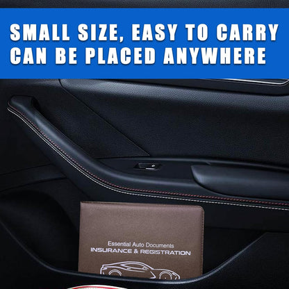 Ziciner Car Registration Insurance Holder, 2Pack Essential Auto Card Document Glove Box Organizer with Touch Fastener, Vehicle Interior Accessories Perfect for Most Car, Truck, SUV (Red/Small Car)