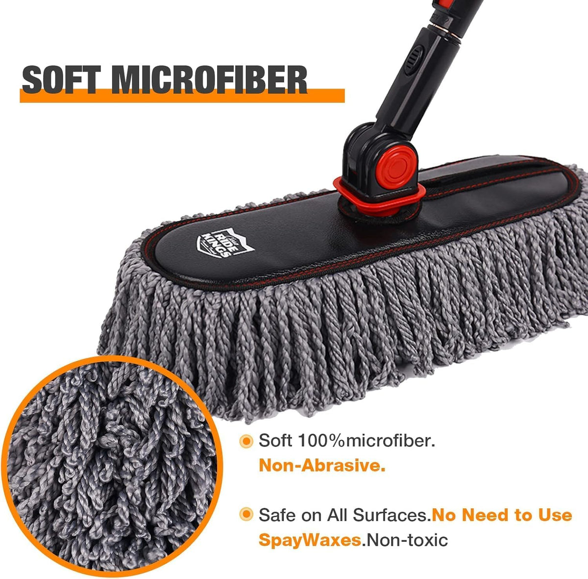 Car Duster Exterior Scratch Free,Car Dusters Extendable Handle Cleaning Exterior,Detailing Brush Kit for Truck,SUV,Caravan,Motorcycle,Wax Cotton Fabric,Waterless Wash Equipment