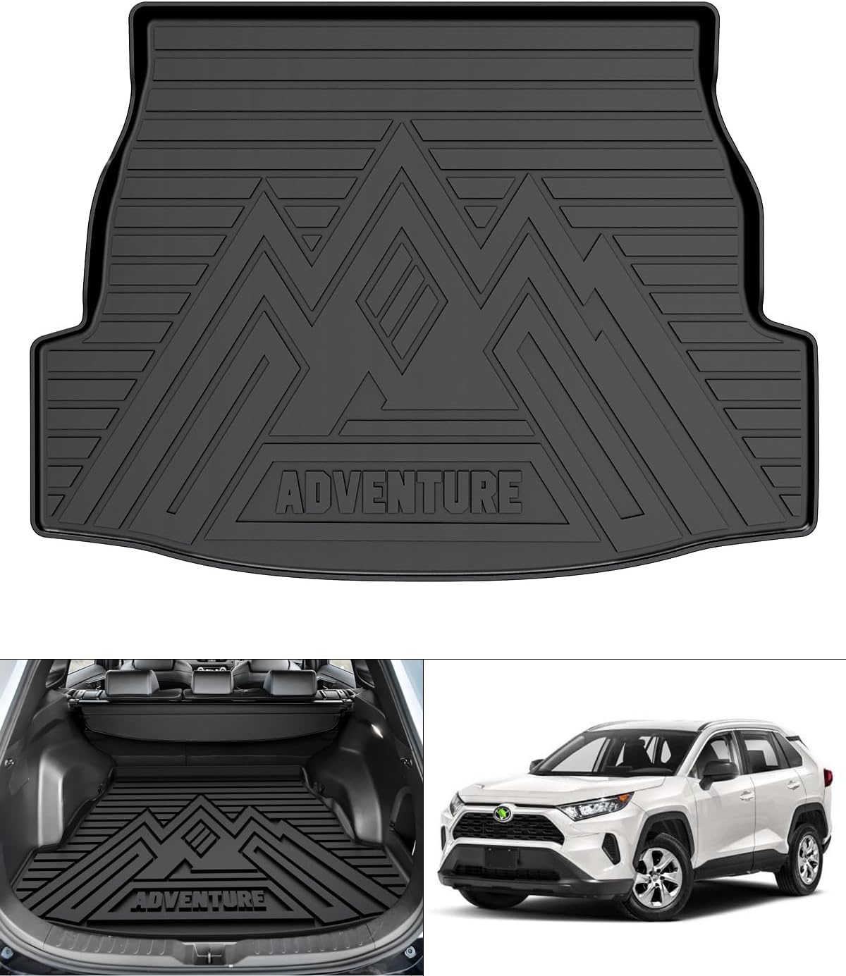 Rav4 Cargo Liner - Trunk Mat for Toyota RAV4 2019-2024 2025, All Weather Cargo Mat for rav4 Accessories, Heavy Duty (Fit for All Models)