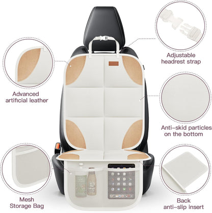 SMART ELF Car Seat Protector, 2Pack Seat Protector Protect Child Seats with Thickest Padding and Non-Slip Backing Mesh Pockets for Baby and Pet,Sedan SUV Truck (Black)