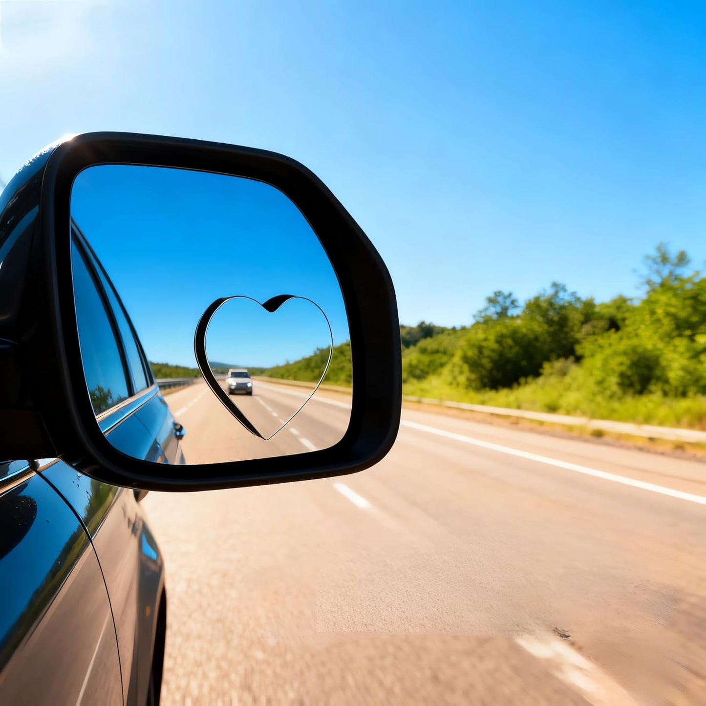 2 pcs Blind Spot Mirrors, 2" Round HD Glass Convex 360° Wide Angle Side Rear View Mirror with ABS Housing for Cars SUV and Trucks, Black, Pack of 2
