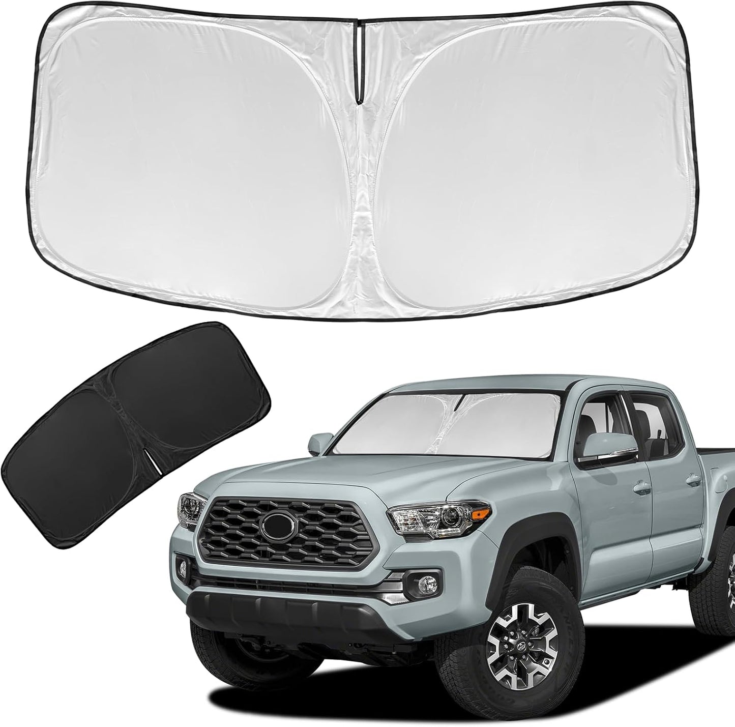 for Toyota Tacoma 2016-2023 2024 2025 2026 Sun Shade Sunshade Windshield Cover - 4 Layers Front Window Shade Custom Fit Tacoma 2Dr 4Dr Pickup Sun Visor 240T Shade Blocks UV Rays Car Accessories - Colors B