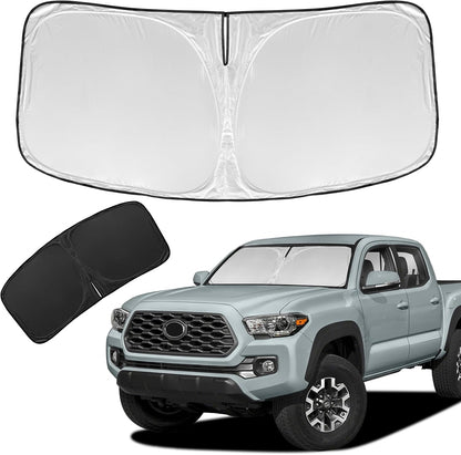 for Toyota Tacoma 2016-2023 2024 2025 2026 Sun Shade Sunshade Windshield Cover - 4 Layers Front Window Shade Custom Fit Tacoma 2Dr 4Dr Pickup Sun Visor 240T Shade Blocks UV Rays Car Accessories - Colors B