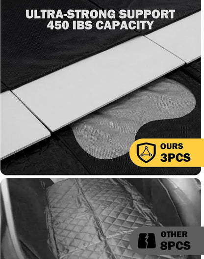 Back Seat Extender for Dogs, Waterproof Dog Car Seat Cover for Back Seat with Hard Bottom, Upgraded Material, Anti Scratch, Easy to Use and Clean, Holds 420lbs