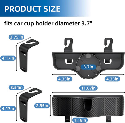 OUSHASAA 3-in-1 Car Headrest Backseat Organizer with 3.7" Backseat Cup Holder for Car, Seat Back Organizer with Hooks (2pc)
