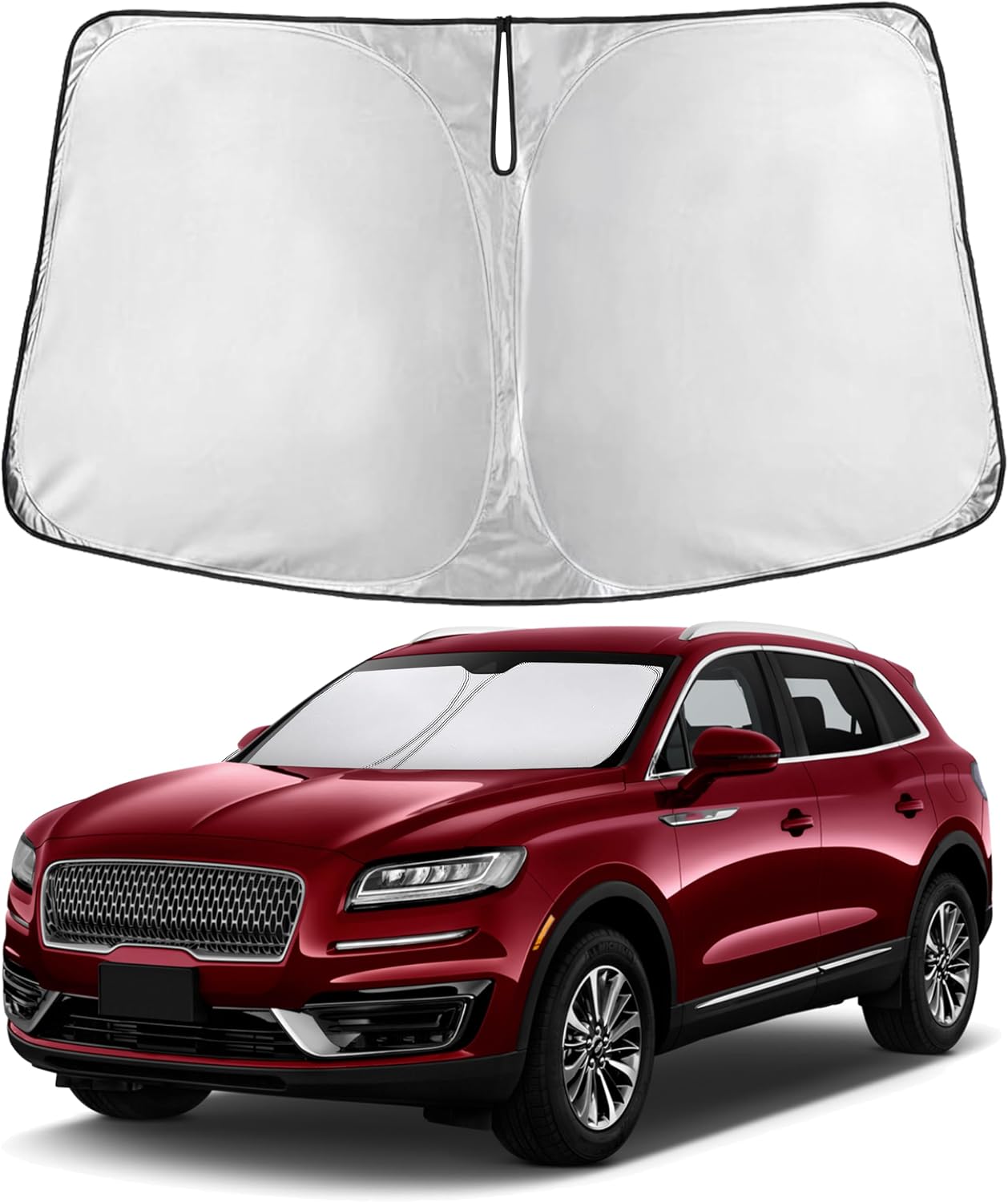 EcoNour Car Windshield Sun Shade | 2025 Upgraded Innovative No-Light-Pass Technology for Maximum Coverage | Foldable Sun Shade Keeps Your Vehicle Cool | Must-Have Car Accessories | Small (59" x 29") - Colors C