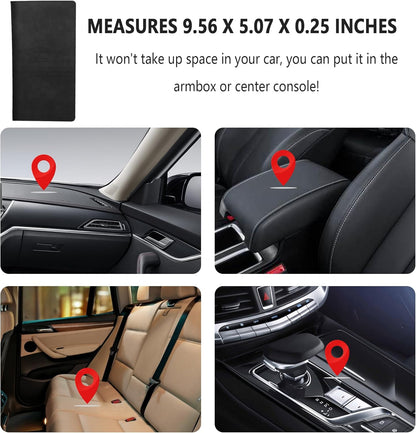 Car Registration and Insurance Holder,PU Leather Car Glove Box Organizer Car Document Holder for ID,Driver's License,Universal Car Organizer Car Accessories for Women/Men (Red)