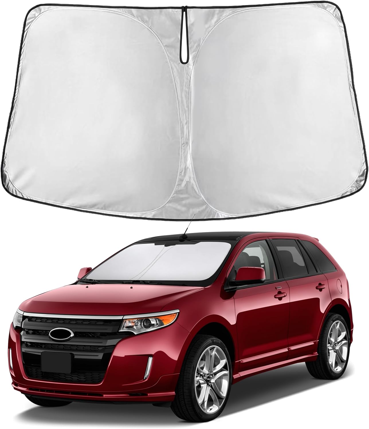 EcoNour Car Windshield Sun Shade | 2025 Upgraded Innovative No-Light-Pass Technology for Maximum Coverage | Foldable Sun Shade Keeps Your Vehicle Cool | Must-Have Car Accessories | Small (59" x 29") - Colors I
