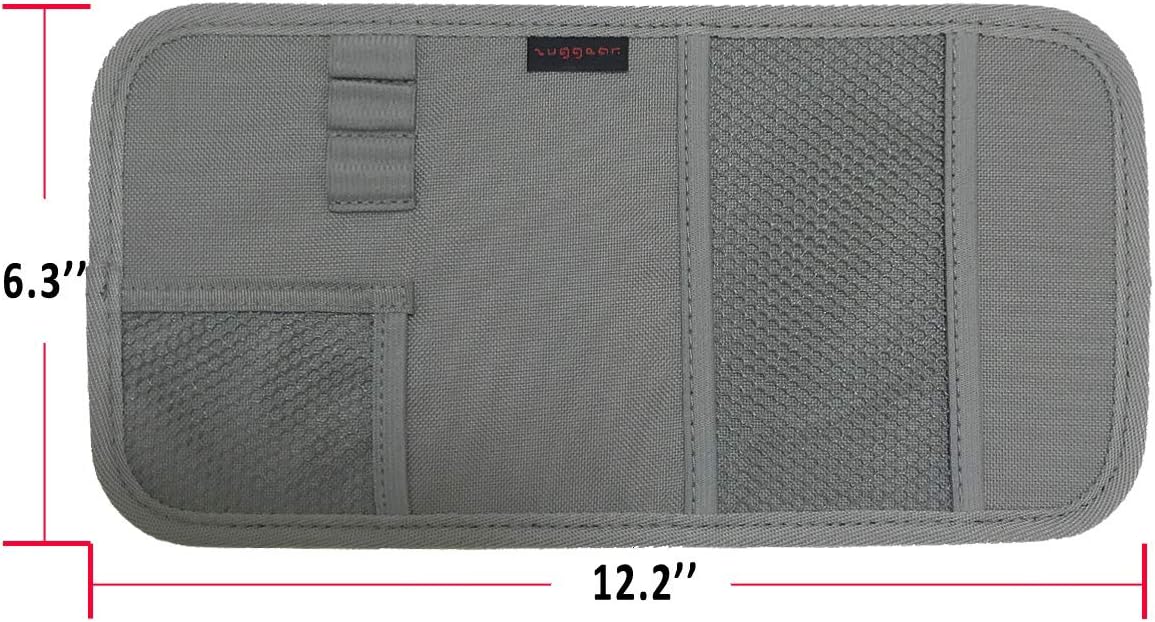 Car Sun Visor Organizer, Auto Visor Holder Interior Accessories Pocket Organizer - Car Registration Holder Document Storage Pouch Pen holder - Grey