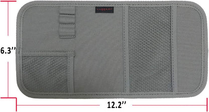 Car Sun Visor Organizer, Auto Visor Holder Interior Accessories Pocket Organizer - Car Registration Holder Document Storage Pouch Pen holder - Grey