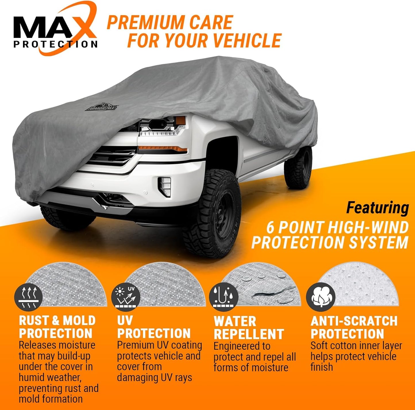 Armor All Heavy Duty Premium All-Weather SUV Car Cover by Season Guard; Max Protection from Sun Rain Wind & Snow for SUV or CUV up to 205" in Length; Indoor & Outdoor Covers; Grey