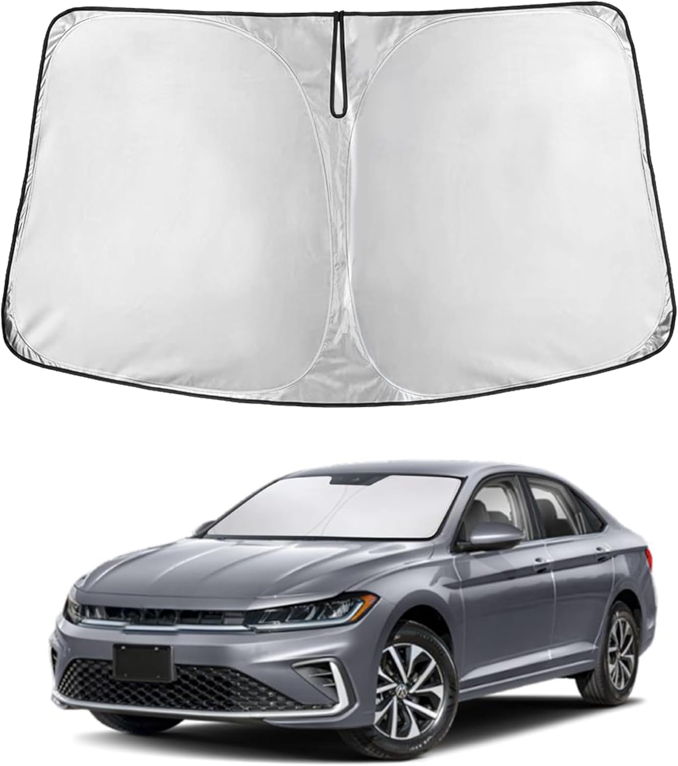 EcoNour Car Windshield Sun Shade | 2025 Upgraded Innovative No-Light-Pass Technology for Maximum Coverage | Foldable Sun Shade Keeps Your Vehicle Cool | Must-Have Car Accessories | Small (59" x 29") - Colors G