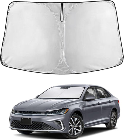 EcoNour Car Windshield Sun Shade | 2025 Upgraded Innovative No-Light-Pass Technology for Maximum Coverage | Foldable Sun Shade Keeps Your Vehicle Cool | Must-Have Car Accessories | Small (59" x 29") - Colors G