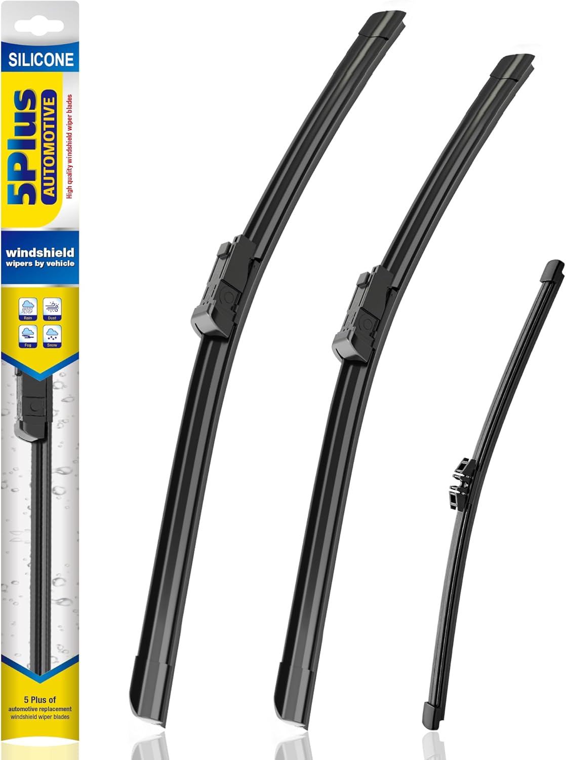 5 PLUS® Silicone Windshield Wipers Replacement for 2007-2014 Ford edge, 2007-2015 Lincoln MKX Wiper Blades(Set of 3),Automotive Replacement Windshield Wiper Blades For My Car-26"/20"/14" - Colors B
