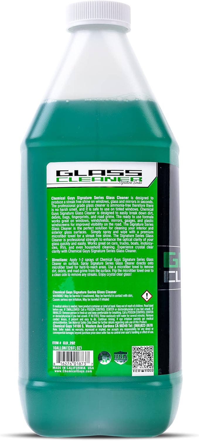 Chemical Guys Glass Cleaner Signature Series - Ammonia-Free Window and Mirror Spray for Cars, Trucks, SUVs, and RVs - Safe for Tinted Glass, Windshields, Household Windows & Interior Surfaces - 16 oz