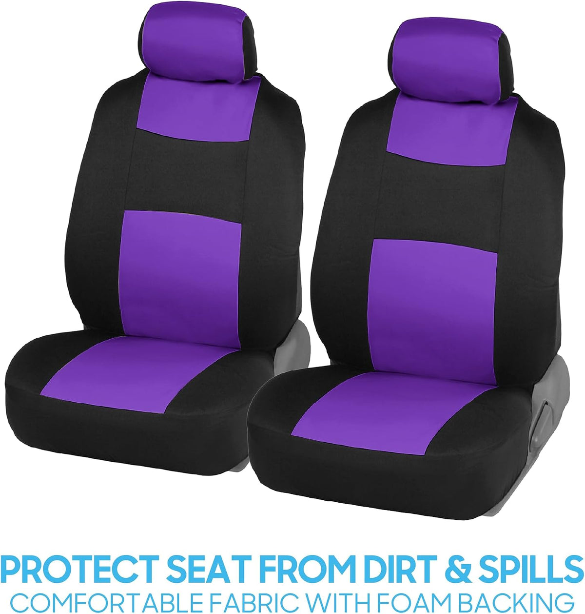 BDK PolyPro Car Seat Covers Full Set in Charcoal on Black – Front and Rear Split Bench for Cars, Easy to Install Cover Set, Accessories Auto Trucks Van SUV