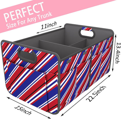 Homeve Car Trunk Organizer for SUV, 18.5Gal Large Capacity No-Sag Heavy Duty, Foldable Waterproof Anti-Slip Storage with 12 Pockets, Fit Sedan,Truck, Universal Car Accessories, Black, Large, 2 Compart