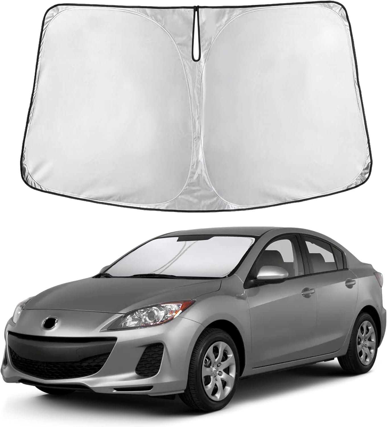 EcoNour Car Windshield Sun Shade | 2025 Upgraded Innovative No-Light-Pass Technology for Maximum Coverage | Foldable Sun Shade Keeps Your Vehicle Cool | Must-Have Car Accessories | Small (59" x 29") - Colors F