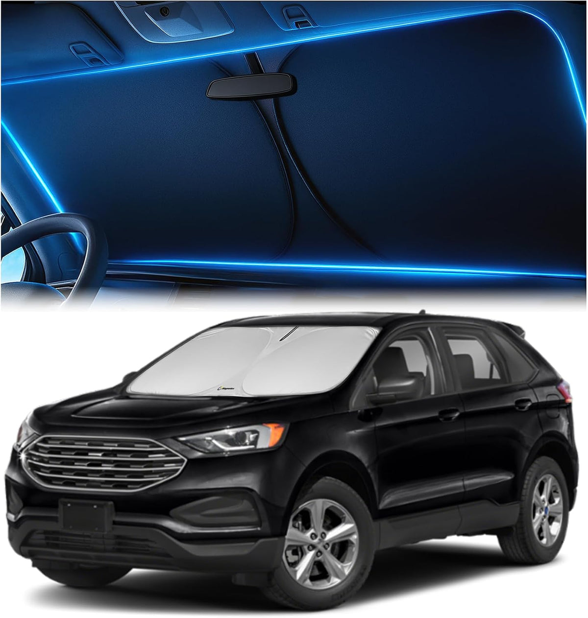 Magnelex Windshield Sun Shade for Dodge RAM 1500 2019-2023 2024 2025 2026, Foldable Car Window Sunshade, Heat & UV Visor Cover, Reflective Front Shades Accessories - Colors A