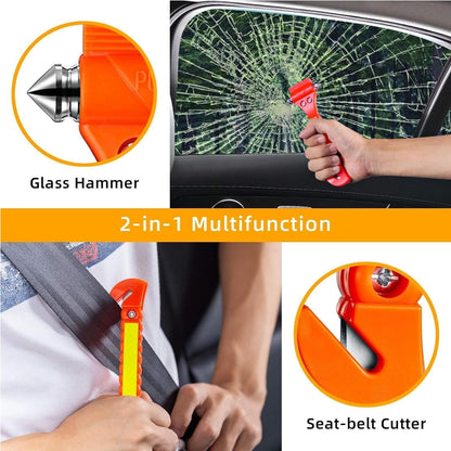 Safety Hammer, 10 Pack Car Emergency Escape Tool Car Window Breaker and Seat Belt Cutter with Light Reflective Tape for Family Car Life Saving Survival Kit