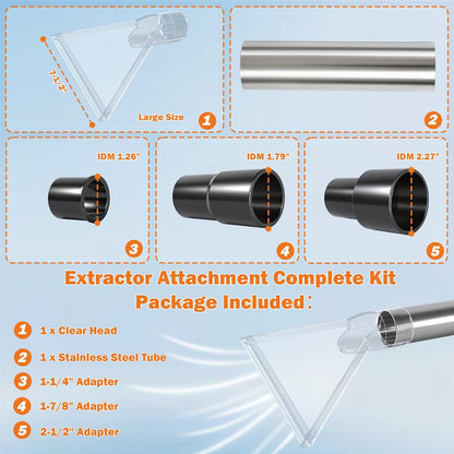 Shop Vac Extractor Attachment Kit for Wet/Dry Vacuum, Universal Hose Adapter for Carpet Upholstery Cleaning & Auto Detailing