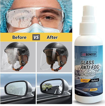 LOCBONDSO Anti Fog Spray for Glasses, Eye Glasses, Swim Goggles, Ski Goggles, Car Windshield, Prevent Fogging, Improve Visibility, Safe for All Lenses - 100ml
