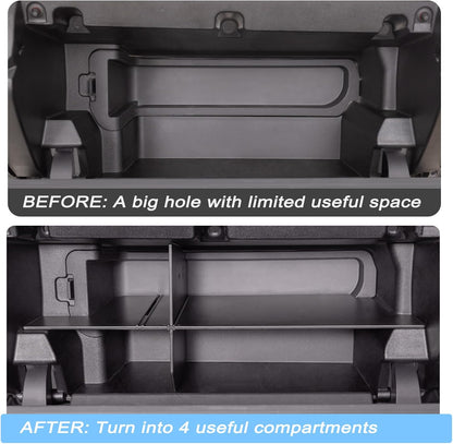 JKCOVER Compatible with Toyota Tacoma Glove Box Dividers Organizer 2016 2017 2018 2019 2020 2021 2022 2023 Accessories,Insert Box ABS Secondary Storage