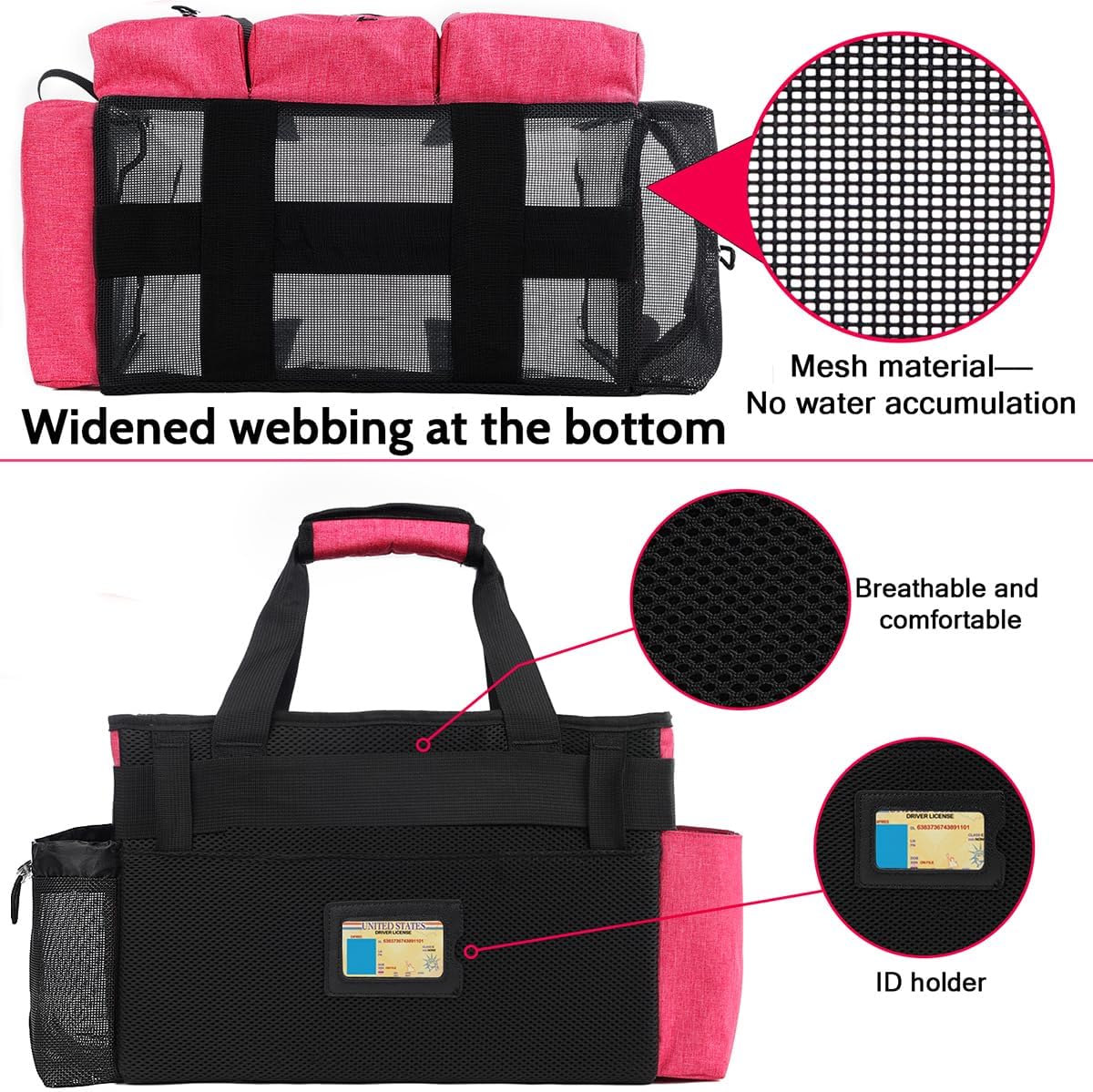 Large Cleaning Caddy Bag Built-in Sturdy Support Board, Cleaning Organizer with Detachable Divider, Cleaning Supply Tote with Adjustable Shoulder Strap&Waist Belt for Cleaners & Housekeeper