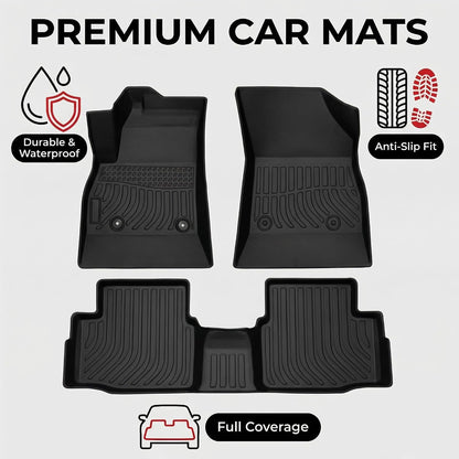 All Weather Floor Mats for 2016-2019 Chevy Cruze (No Fit 2016 Cruze Limited), Chevy Cruze Floor Mats, 1st and 2nd Maximum Coverage, 3D Waterproof TPE Rubber Protector Car Mats Full Set Liners