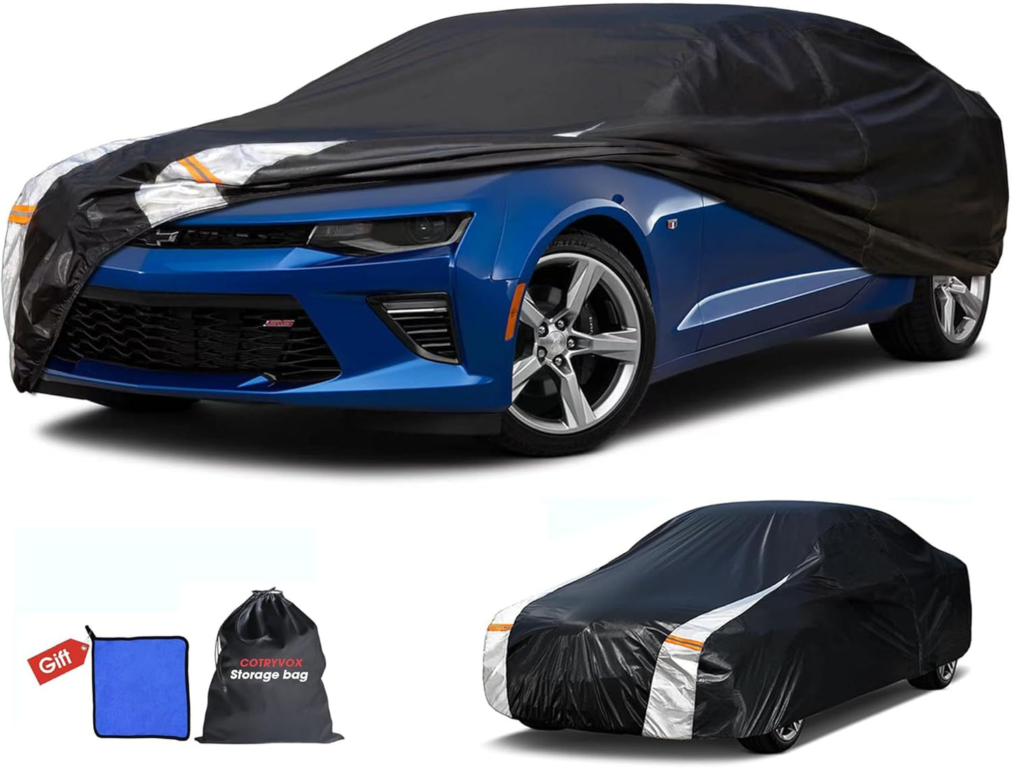 Large SUV Car Cover for Chevy Suburban 100% Waterproof All Weather, Heavy Duty Outdoor Full Exterior Covers Rain Sun Wind UV Protection. - Colors D