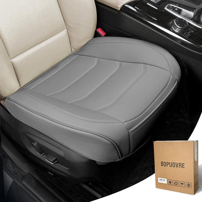 BOPUOVRE Car Seat Cover for Luxury & Comfort - PU Leather, Anti-Slip, Full Wrap Protection with Storage Pocket for Bottom Cushion - Universal Fit for 95% of Vehicles (Black,1 Piece)