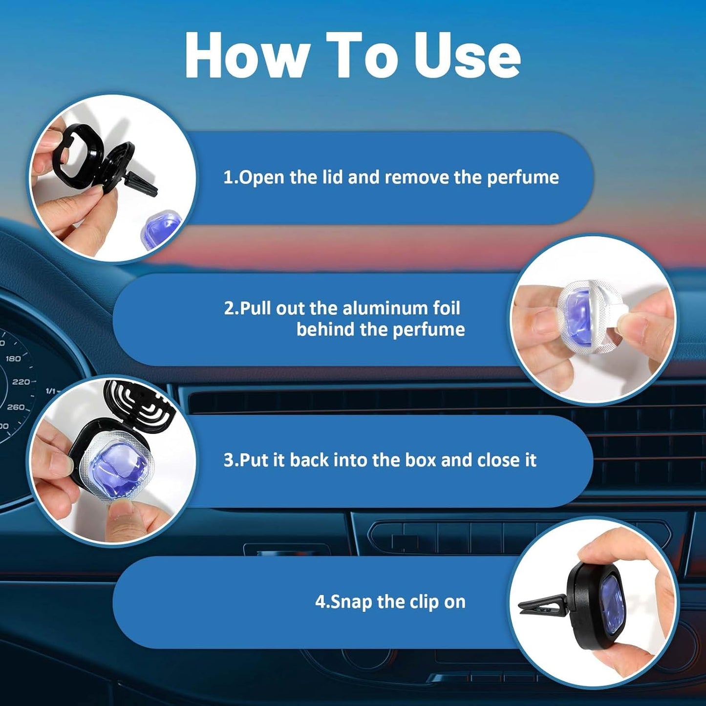 STRN Car Air Freshener, 12 Refills + 3 Square Vent Clips, 5 New Car & 5 Sea Breeze & 5 Lavender Scents, Long Lasting Air Fresheners Car Accessories Fragrance, Each Up to 20-30 Days