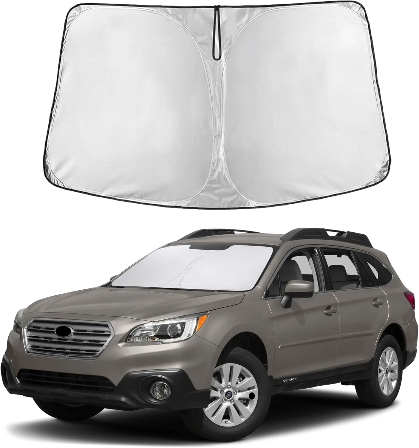 EcoNour Car Windshield Sun Shade | 2025 Upgraded Innovative No-Light-Pass Technology for Maximum Coverage | Foldable Sun Shade Keeps Your Vehicle Cool | Must-Have Car Accessories | Small (59" x 29") - Colors J