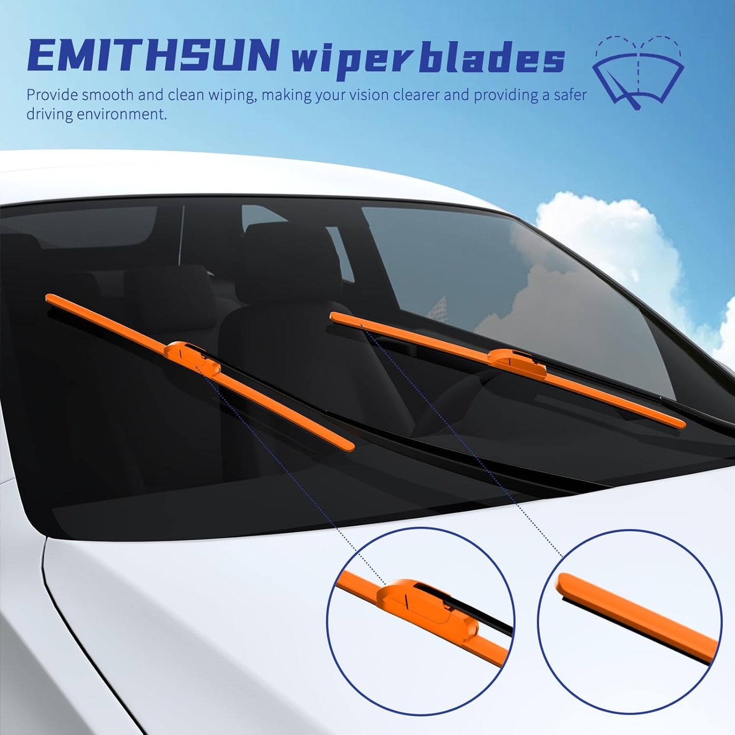 OEM QUALITY 26" + 16" Premium All-Seasons Stable And Quiet Windshield Wiper Blades(Set of 2) - Colors A