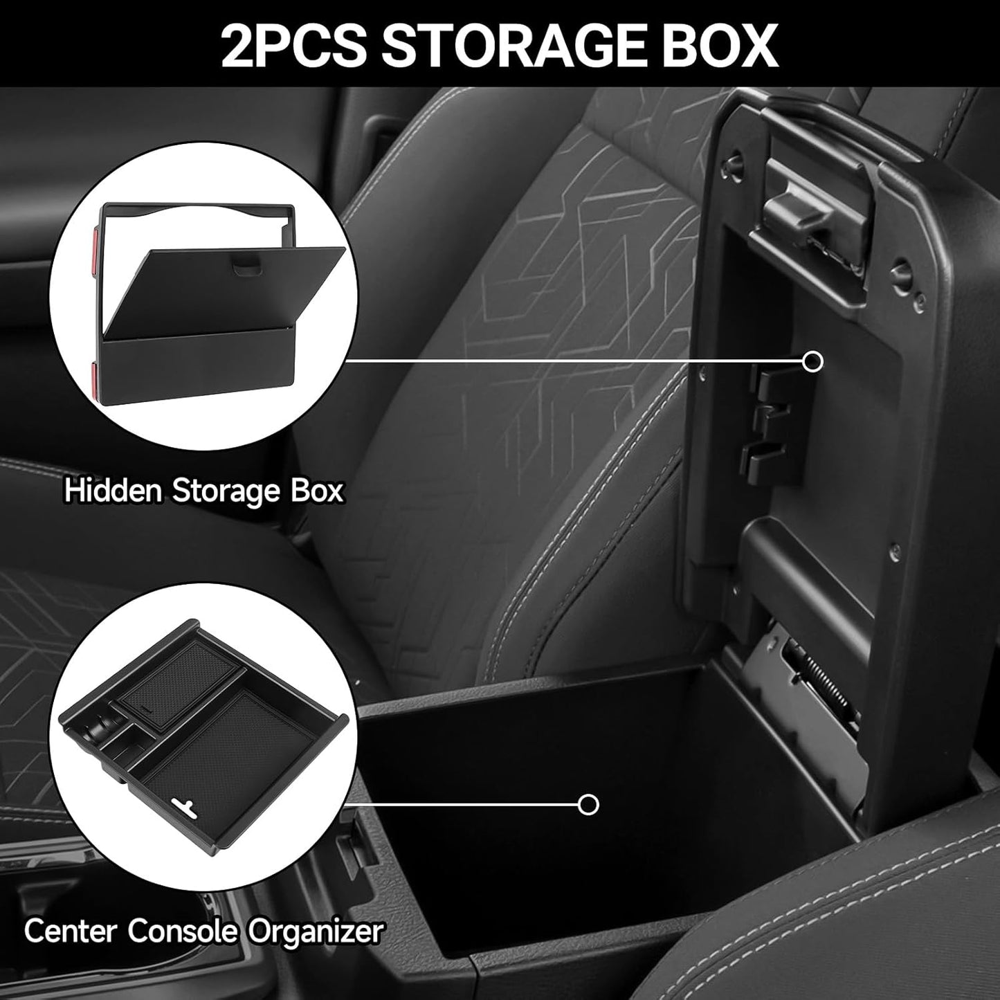 Glove Box Dividers Organizer Compatible with Toyota 2016-2020 2021 2022 2023 Tacoma Accessories Black ABS Material Center Console Organizer