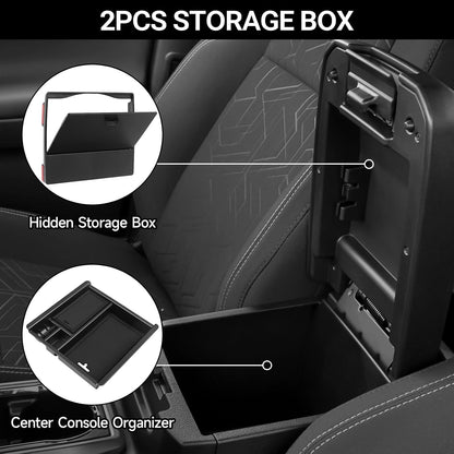 Glove Box Dividers Organizer Compatible with Toyota 2016-2020 2021 2022 2023 Tacoma Accessories Black ABS Material Center Console Organizer