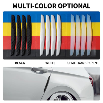 6 Inch 4Pcs 3D Carbon Fiber Texture Car Door Edge Protector Trim Strip Anti-Scratch and Anti-Collision Side Door Protectors Vehicle Exterior Accessories Sticker Black