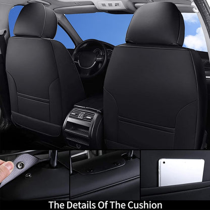 Coverado Seat Covers Full Set, Black Seat Covers for Cars 5 Seats, Car Seat Protector, Waterproof Nappa Leather Car Seat Cushion, Front and Rear Car Seat Cover Fit for Most Sedans SUV Pick-up Truck - Colors A