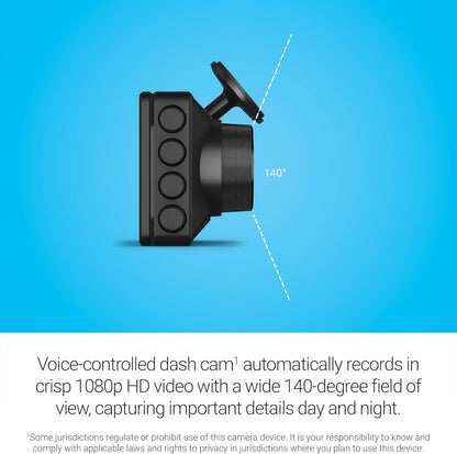 Garmin Dash Cam™ Mini 3, Ultracompact 1080p HD Dash Cam with a 140-degree Field of View, Built in Clarity™ Polarizer, Voice Controlled, Automatic Recording