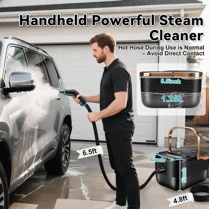 Steam Cleaner, 2500W Portable Handheld Steamer for Cleaning, Large Capacity Tank Pressurized Steam Cleaning Machine for Home, Car, Bathroom, Kitchen, Furniture, Grout, Floor, Tile