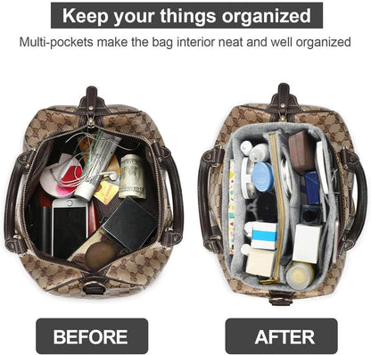 OMYSTYLE Purse Organizer Insert, Felt Tote Bag Organizer Insert with 5 Sizes, Handbag Dividers for Inside Purse, Compatible with Longchamp, Neverful, Speedy and More