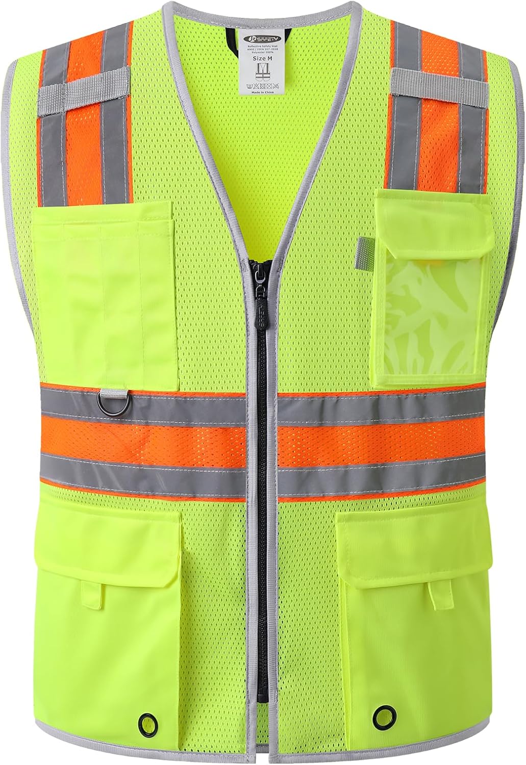 JKSafety Safety Vest for Men Women Hi Vis Relfective Vest with Pockets High Visibility Meet ANSI Standard