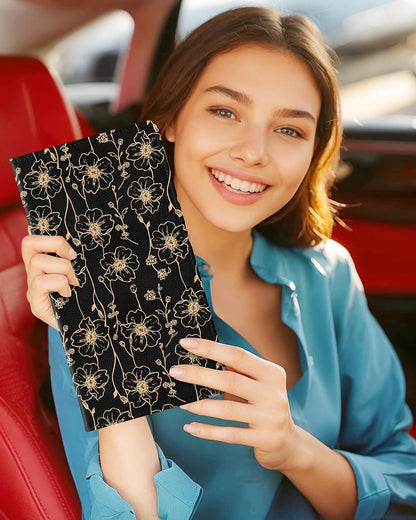 Slohif Car Registration and Insurance Card Holder with Magnetic Shut - Vehicle Glove Box Organizer Women Leather Automobile License Holders Coasters Auto Accessories Case for Document,Strawberry